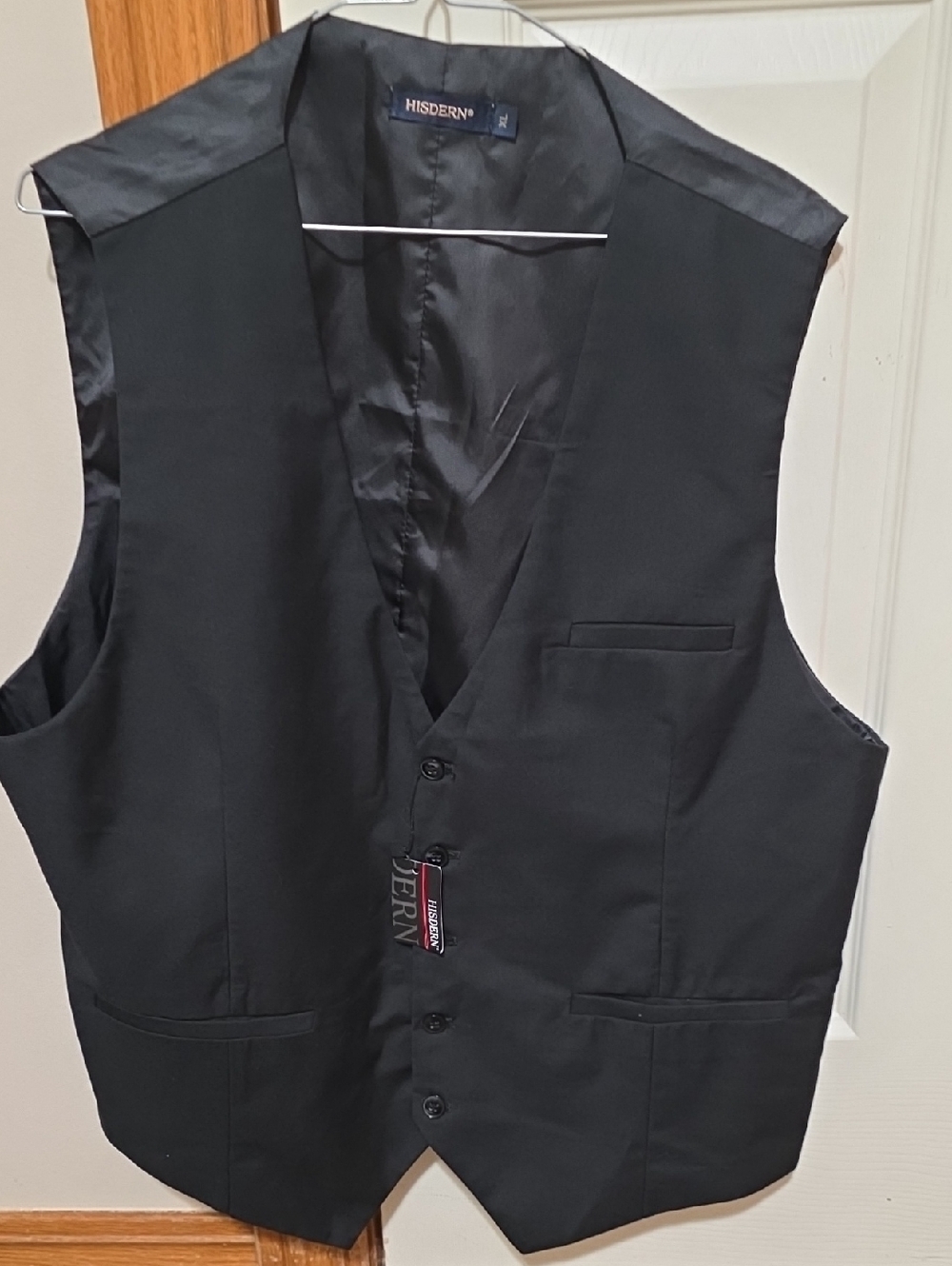 Hisdern Men's Black Dress Vest - Classic Formal Waistcoat
